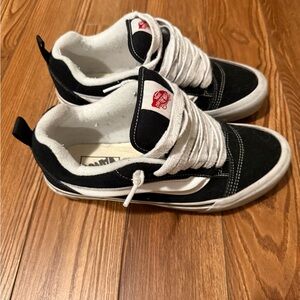 Vans Black and White Low-Top Skate Shoes